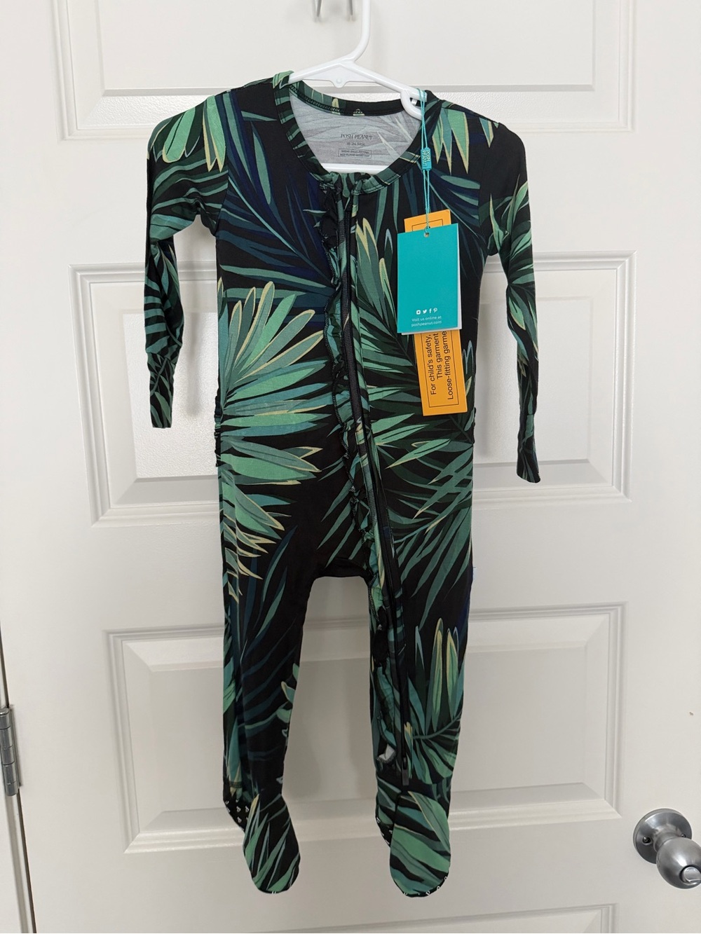 Posh Peanut 18-24m Palm Leaf Print Footed One-Piece Romper NWT